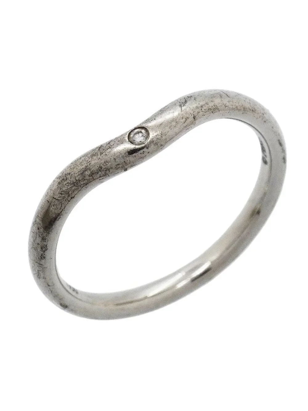 Tiffany & Co Ring Curved Band Platinum Diamond